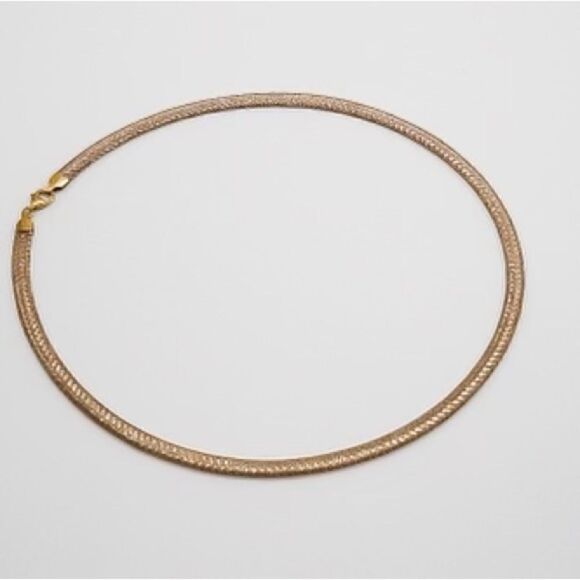 Leslie's 14K Two-tone Polished Mesh Stretch Necklace - Picture 9 of 11